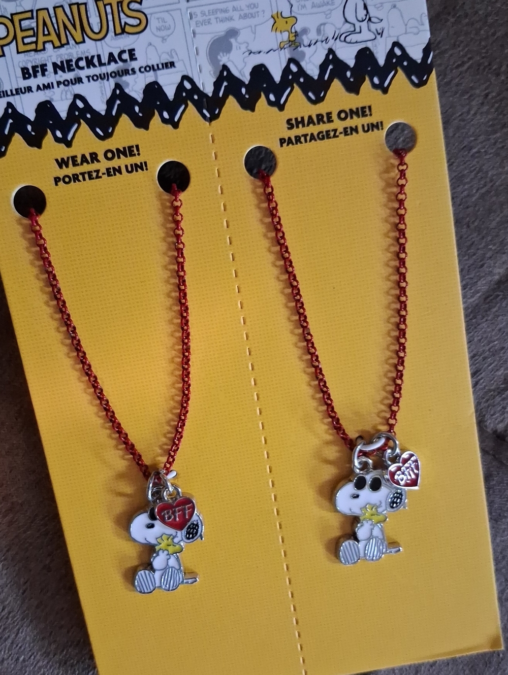 Peanuts Red Snoopy BFF Necklace Set for Kids